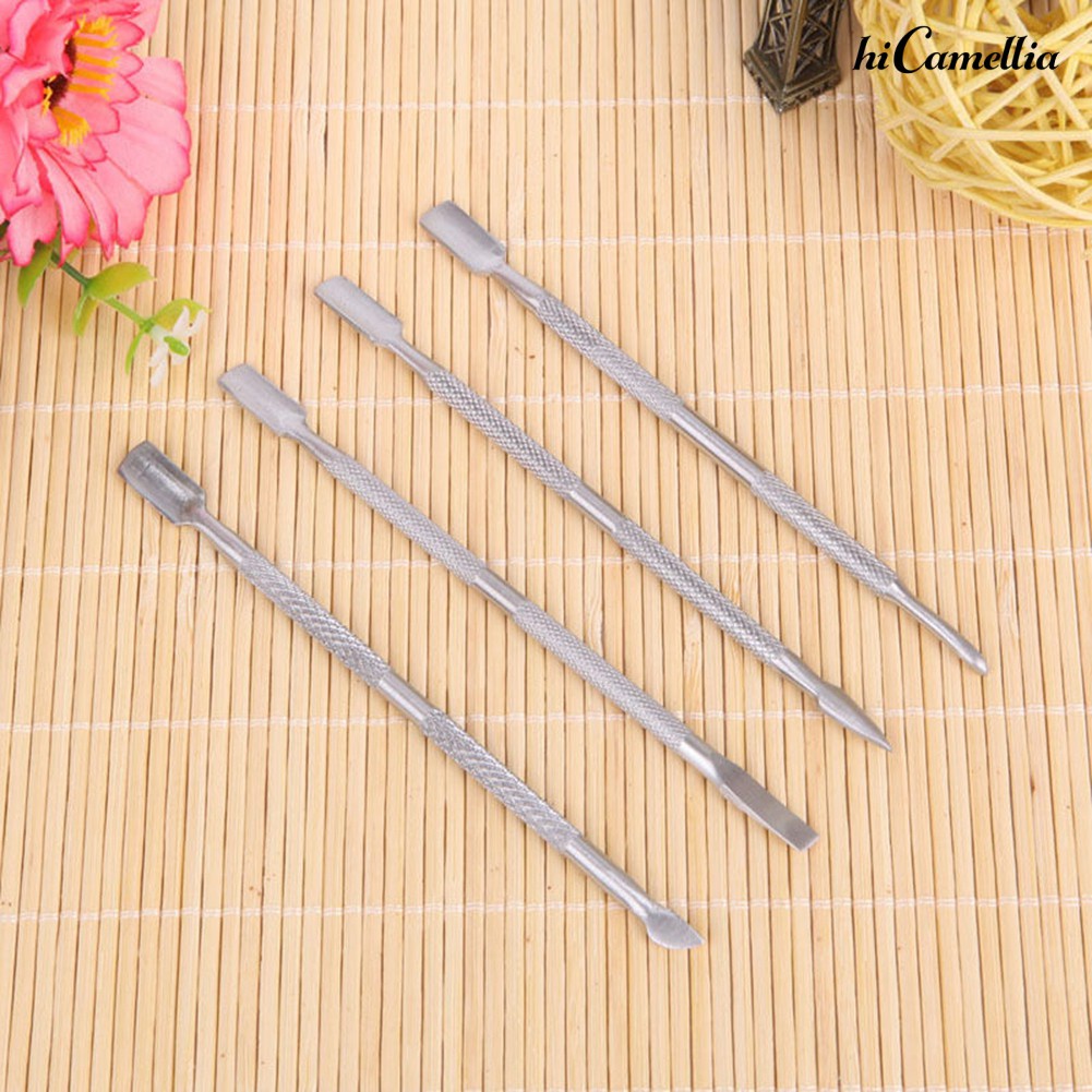 4pcs Alat Kutikula Tahan Lama Untuk Manicure Pedicure Bahan Stainless Steel