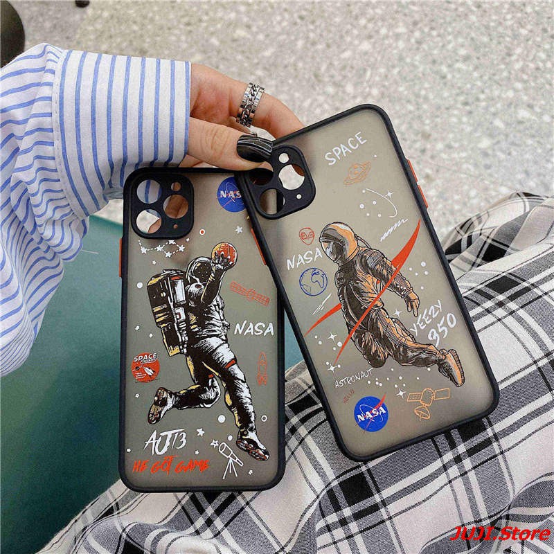 Luxury astronaut Case iphone 11 pro max X XR 7 8 6 6s Plus XS Max Frosted feel Case