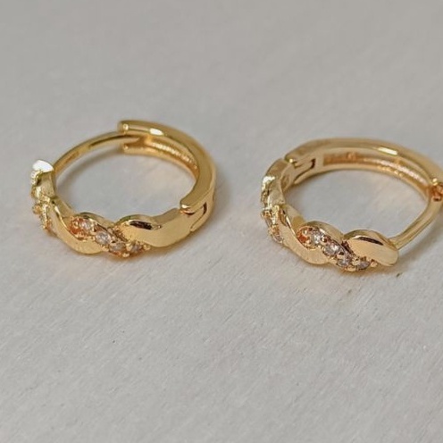 anting gipsi+anting bulat+anting xuping/perhiasan lapis emas