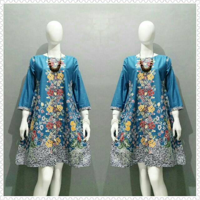 BATIK PEKALONGAN TUNIK UNGGUL JAYA BUNGA ANNR