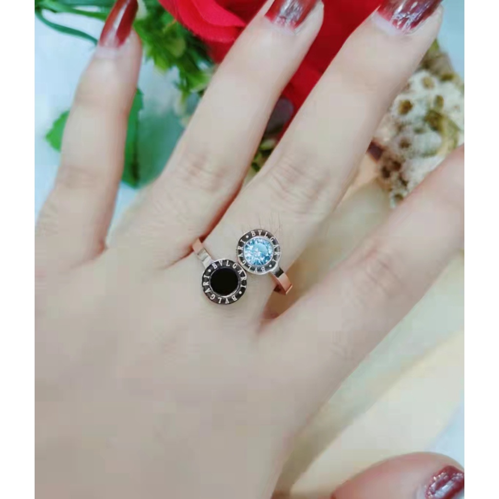 Cincin Titanium Permata Perhiasan 1740-1742