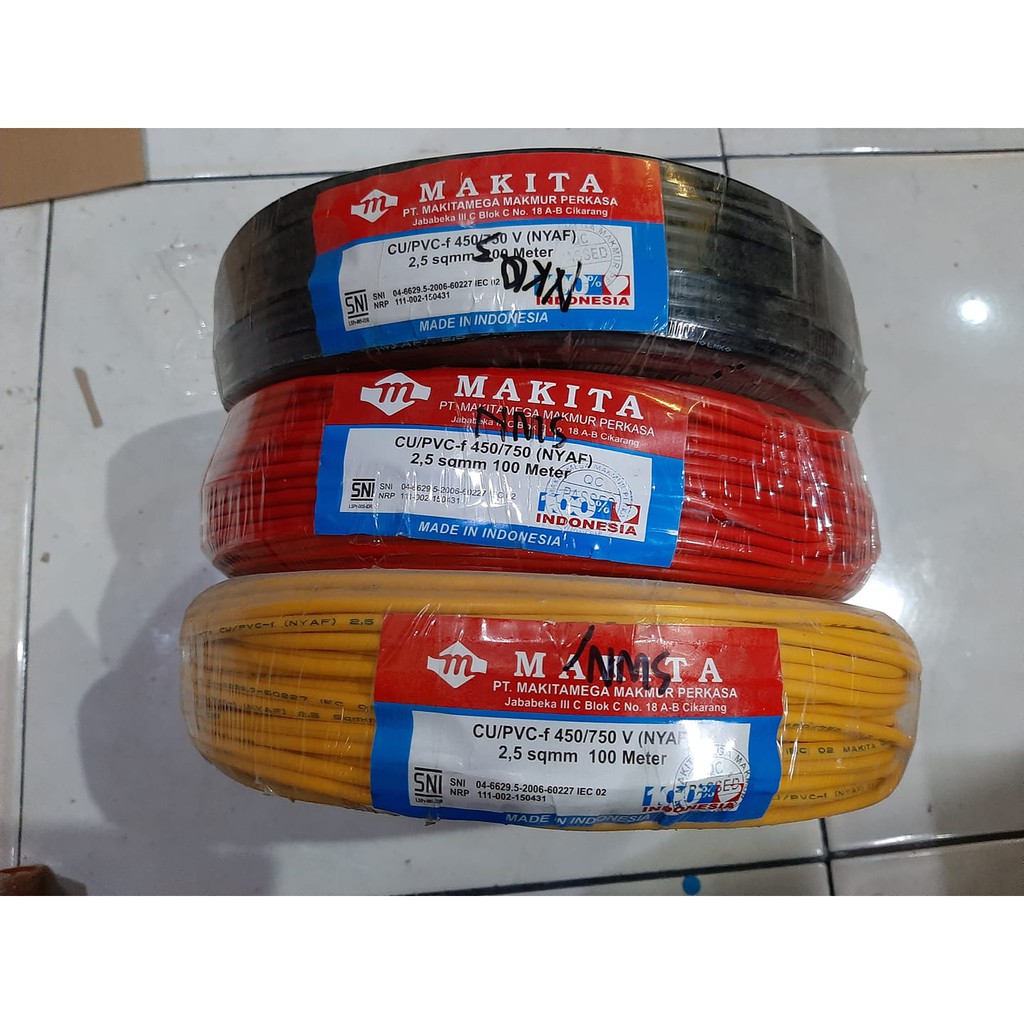 KABEL SERABUT NYAF 2.5 MM MAKITA ECERAN 1 METER