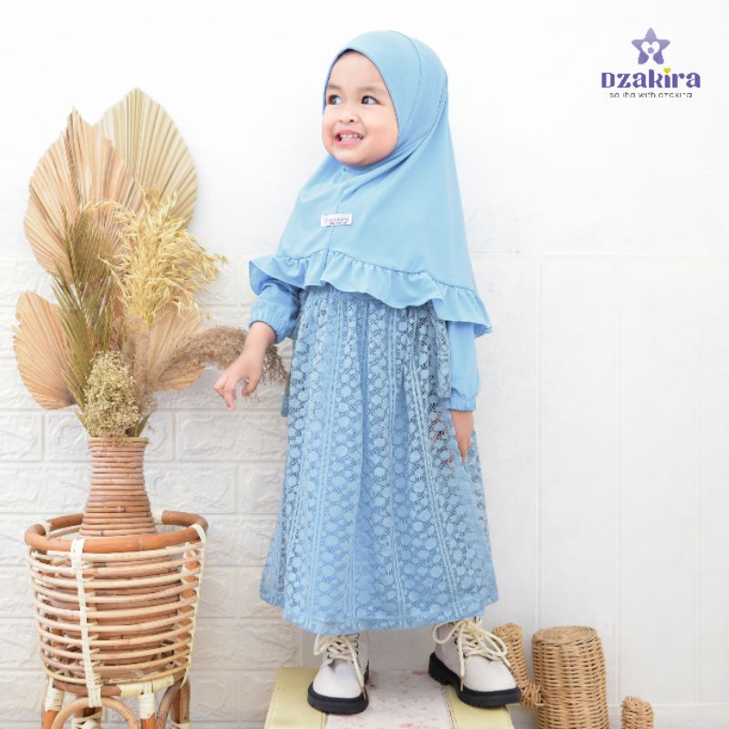 GAMIS BATITA 0-4THN  BRUKAT SET JILBAB KAGUMI BAHAN JERSEY PRIUM BY DZAKIRA