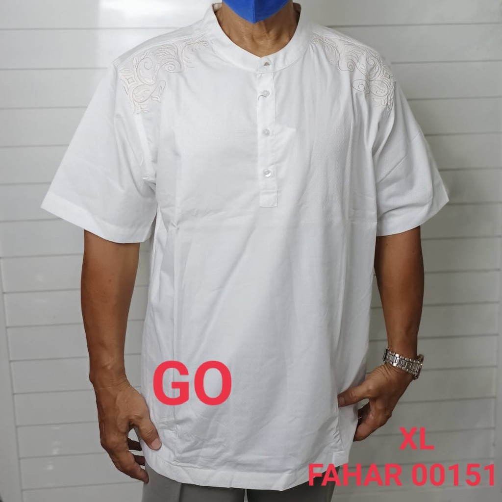 gos JUMBO CARDINAL KEMEJA KOKO PUTIH Taqwa Pakaian Pria Original Baju Muslim Lengan Pendek