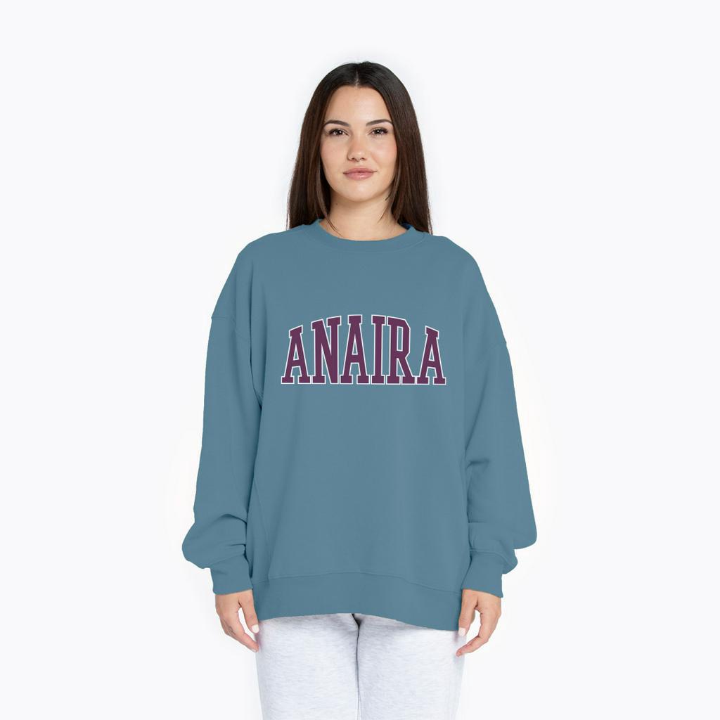 ROYAL PURPLE ANAIRA LOGO SWEATER SWITER CREWNECK OVERSIZE PRIA WANITA Size M-XXL