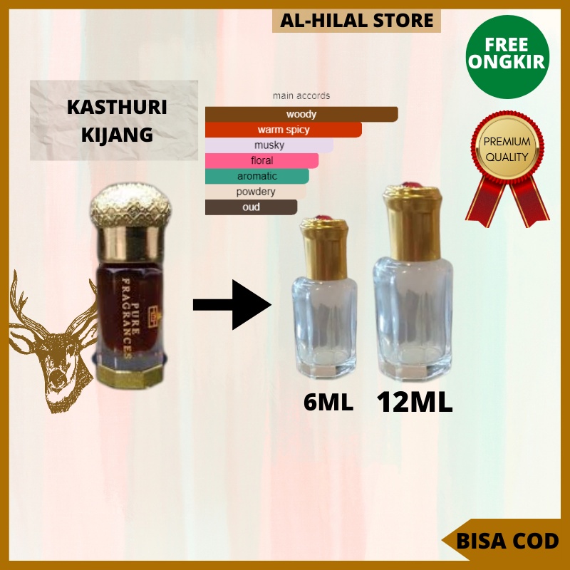 PARFUM KASTHURI KIJANG NON ALKOHOL 6ML/12ML PREMIUM KUALITY DEER MUSK FARFUM IBADAH OLES | MINYAK WA