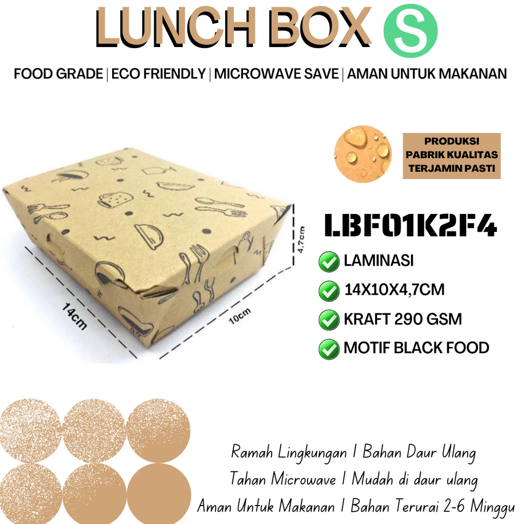 Lunch Box Sudah Bentuk Tidak Perlu Dirakit  (LBF1K224-14X10X4.7 Cm)