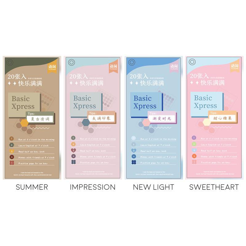 Basic Express Colorful Label Stickers - Sticker Dekorasi Buku Diary