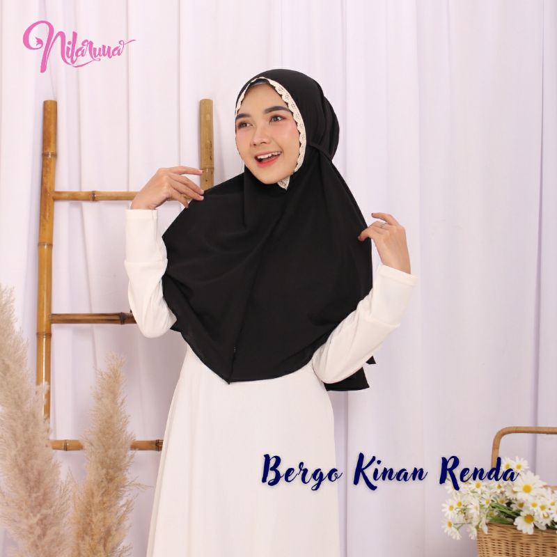Nilaruna Hijab Instant Bergo Kinan Renda Jilbab Bergo Tali Diamond Renda