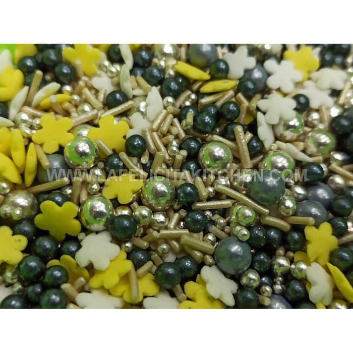 

30G SPRINKLE BLACK WHITE MIX COLOR ULTAH TABUR HIASAN CAKE KUE ANAK