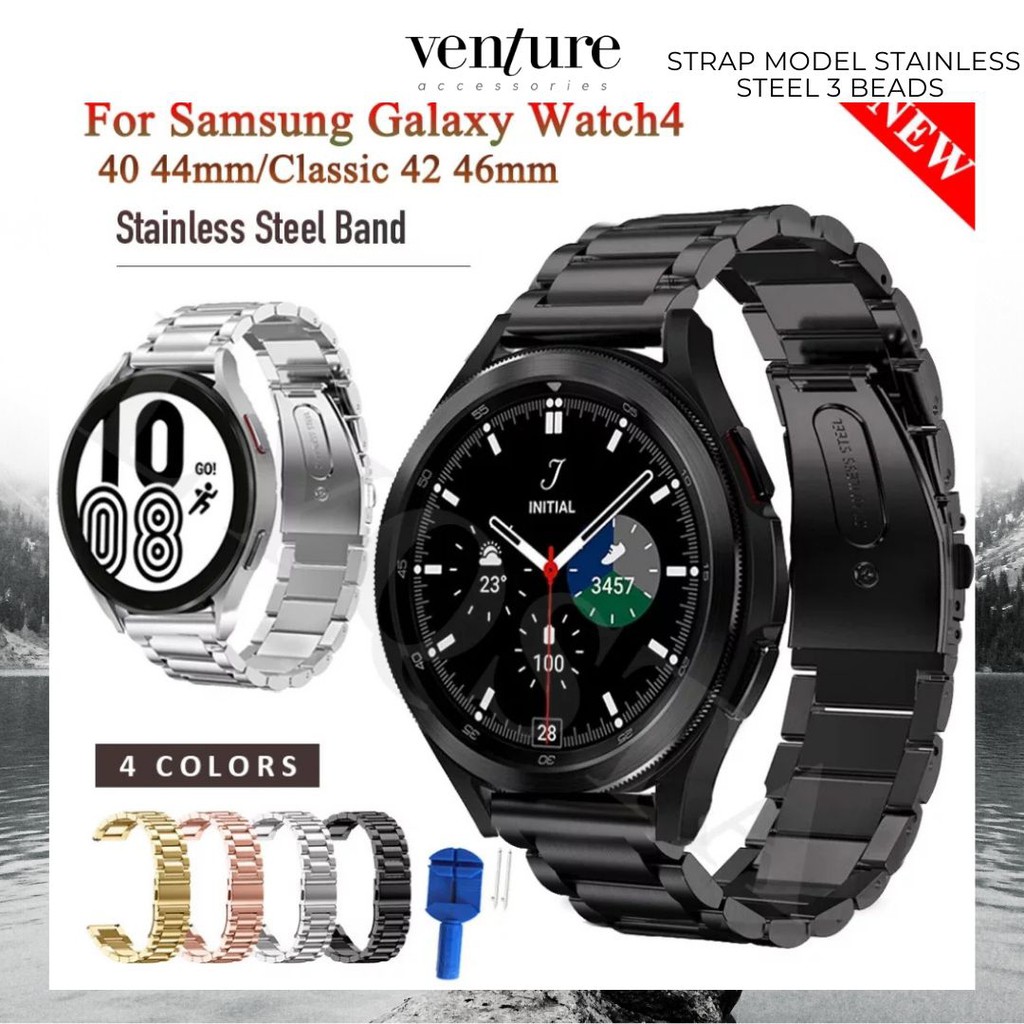 STRAP SAMSUNG GALAXY WATCH 4 4 CLASSIC MODEL STAINLESS STEEL 3 BEADS