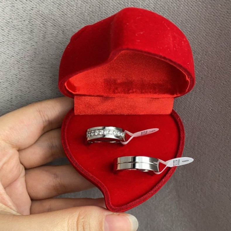 [BEST SELLER] Cincin Couple / Tunangan / Nikah / Pasangan / Titanium Cocok C023 warna perak silver