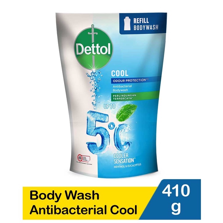 Dettol Body Wash Anti Bakteri Cool/  ICY MINT AND BERGAMOT  410ml