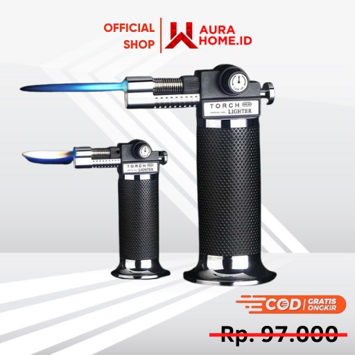 Korek Api Gas Butane Flame Torch Jet Windproof /  Kepala Las Gas Torch Single Manual Pematik Api BBQ