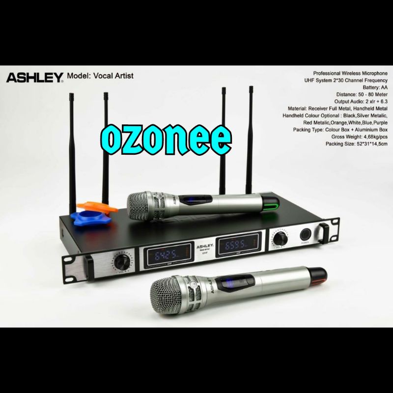 MIC WIRELESS ASHLEY VOCAL ARTIS/ ARTIS MICROPHONE WIRELESS FREE KOPER