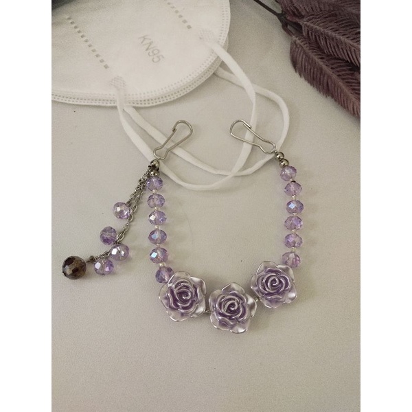 Connector masker konektor masker hijab kristal bunga