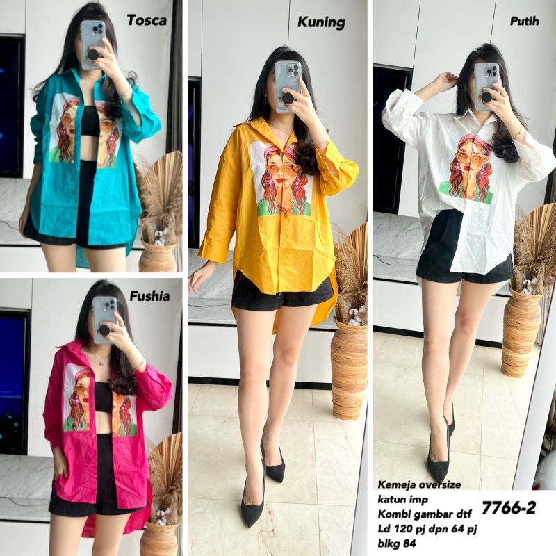 KEMEJA GAMBAR WANITA MV-7766-2 import