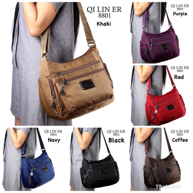 Tas selempang Qi lin er 8801 Tas wanita import