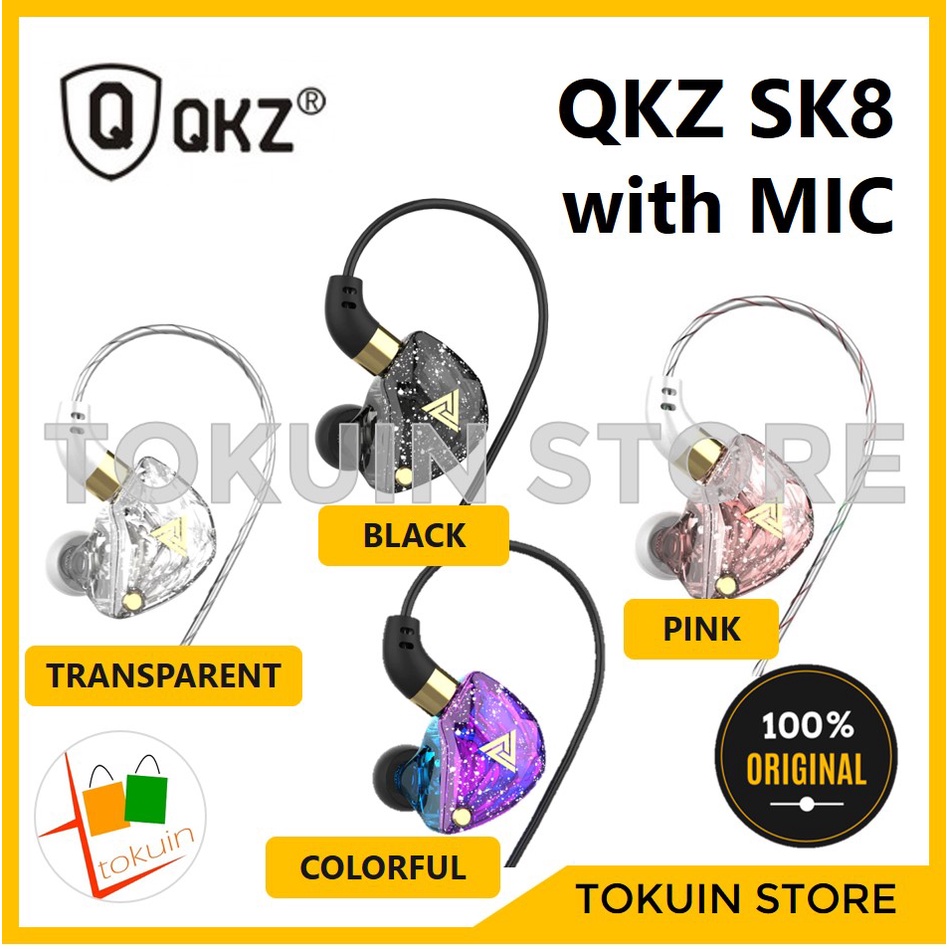 QKZ SK8 In Ear Earphone IEM Hi Res Headset Hifi X Earbuds with Mic