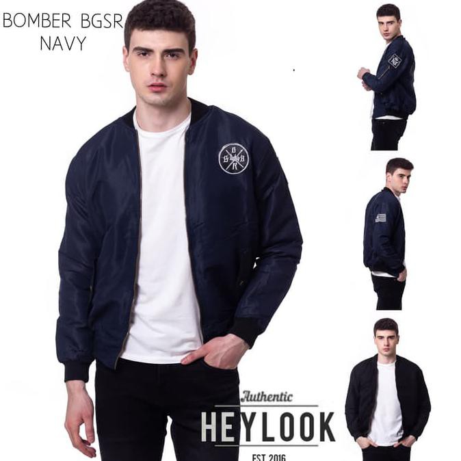 Jaket Bomber Hodie Terbaru Bgsr Pria Original Parka Cowok Keren - Atr Black, L .Deevagrosir.Olshop