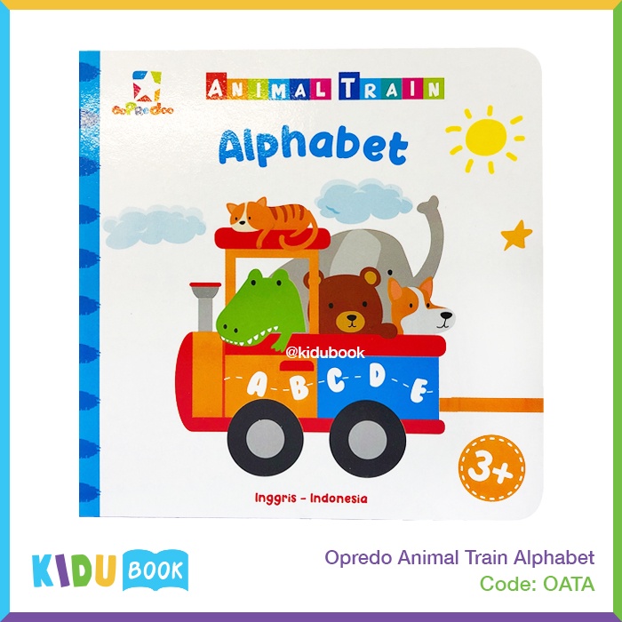 Buku Bayi dan Anak Belajar Mengenal Huruf Opredo Animal Train Alphabet Kidu Baby