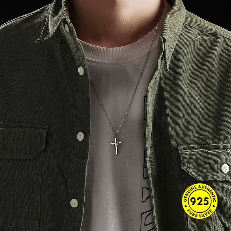 Kalung Dengan Liontin Bahan S925 Silver Untuk Pasangan