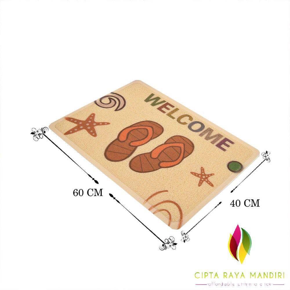 Keset Edisi Natal Imlek Keset Mie Bihun PVC Printing Motif Anti Slip 40 x 60cm