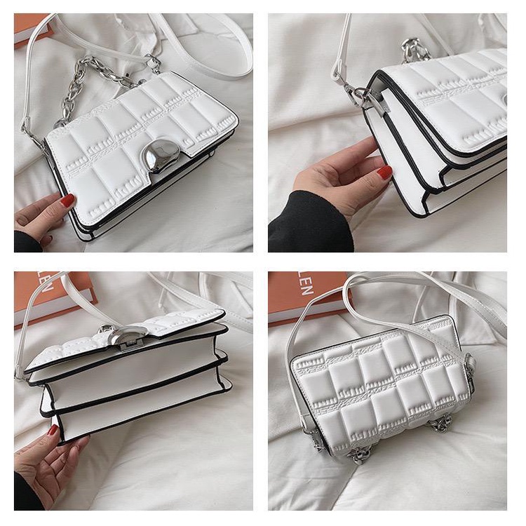 BJ15599 BLACK/COFFEE/GREEN/KHAKI/PINK/WHITE TAS SLEMPANG TALI RANTAI CLUTCH IMPORT TERMURAH JAKARTA LT1455 ELJ5599 JTF2003