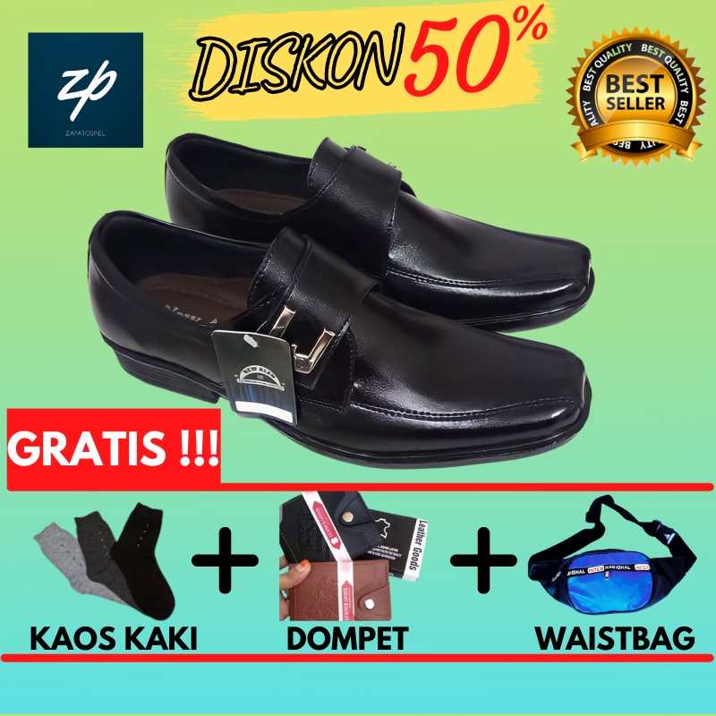 SEPATU KULIT ASLI PRIA PANTOFEL PRIA SEPATU KANTOR PRIA SEPATU KULIT PRIA TANPA TALI
