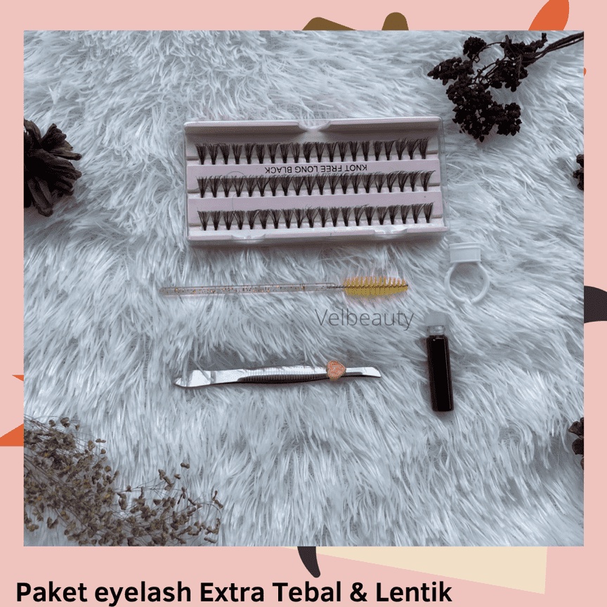 [COD] PAKET EYELASH EXTRA CURLY VOLUME 5 IN 1 KNOTFREE