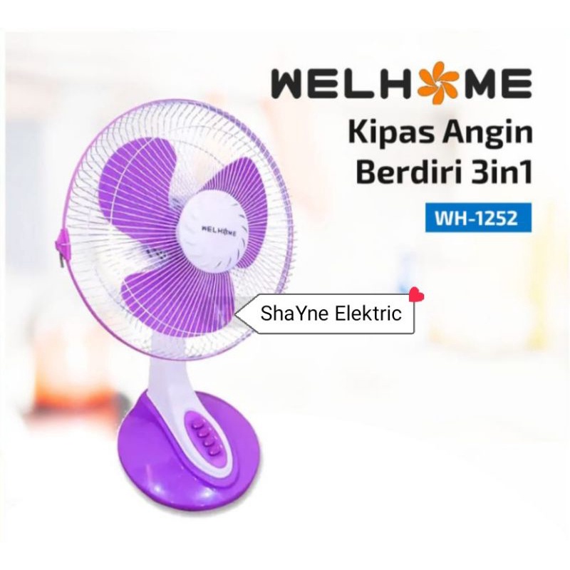 Kipas Angin Meja / Desk Fan WELHOME WH-1251 / WH-1252 2in 1 Meja&amp;Dinding