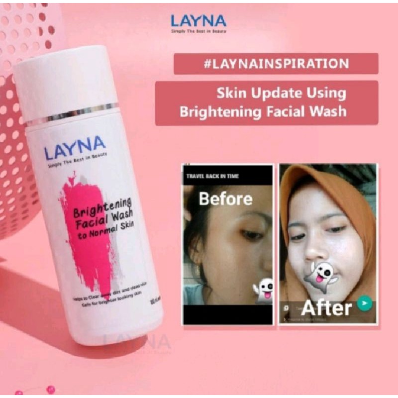 Skincare BPOM Glowing, Facial Wash, Brightening, Layna Skincare