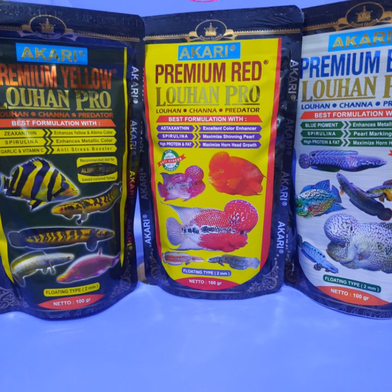 Pelet AKARI PREMIUM PRO 100gr akari premium louhan pro pakan chana pelet chana louhan oskar pbass