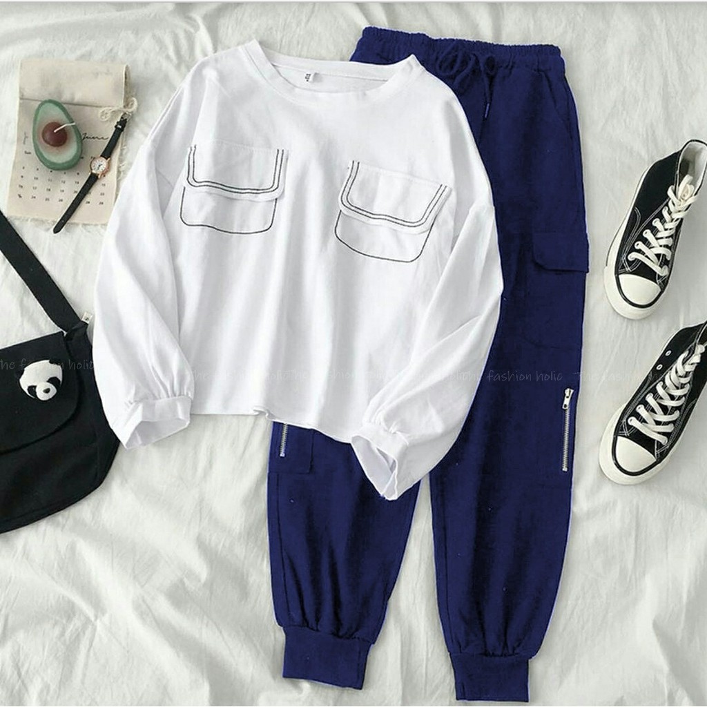 FWG - STELAN JOGER WB / SETELAN WANITA SPORTY / SETELAN KOREA TERBARU / STELAN JOGER DAN BAJU