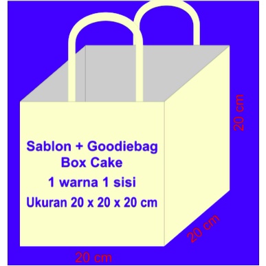 

Sablon+GoodieBag Box Kue 20 x 20cm