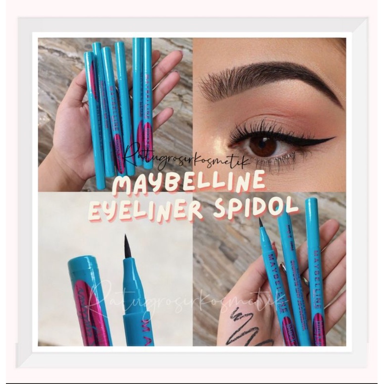 [ECER] EYELINER SPIDOL MAYBELLINE NEW YORK COVER BIRU/KUNING/UNGU