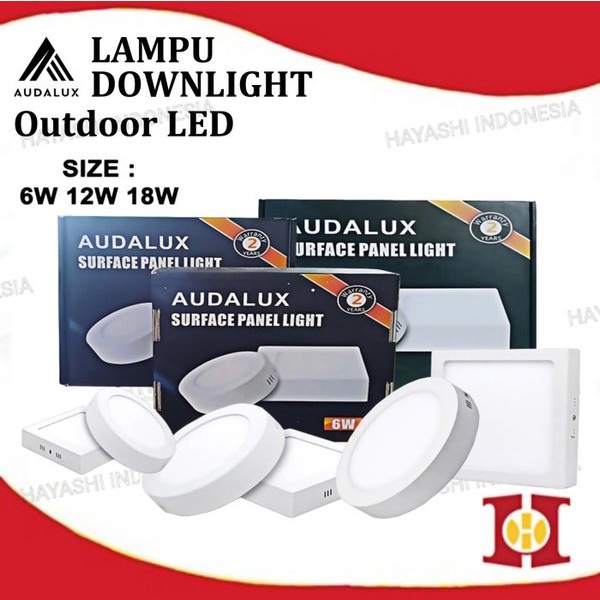 Lampu Downlight LED Panel 6W 12W 18W Surface Light Outdoor Audalux