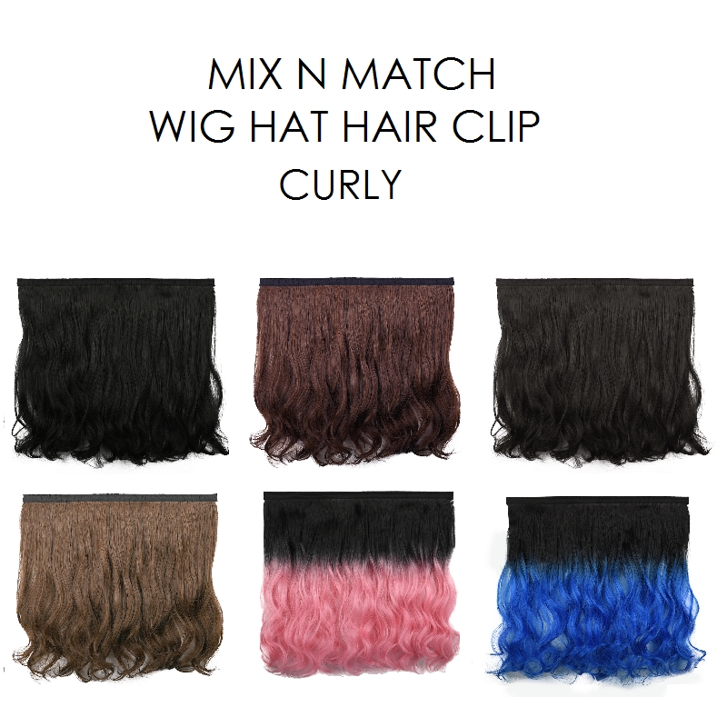 MIX N MATCH WIG HAT TOPI HAIR CLIP RAMBUT PALSU WANITA ONLY 02 CURLY 45CM 50CM GRADASI / POLOS (TIDA