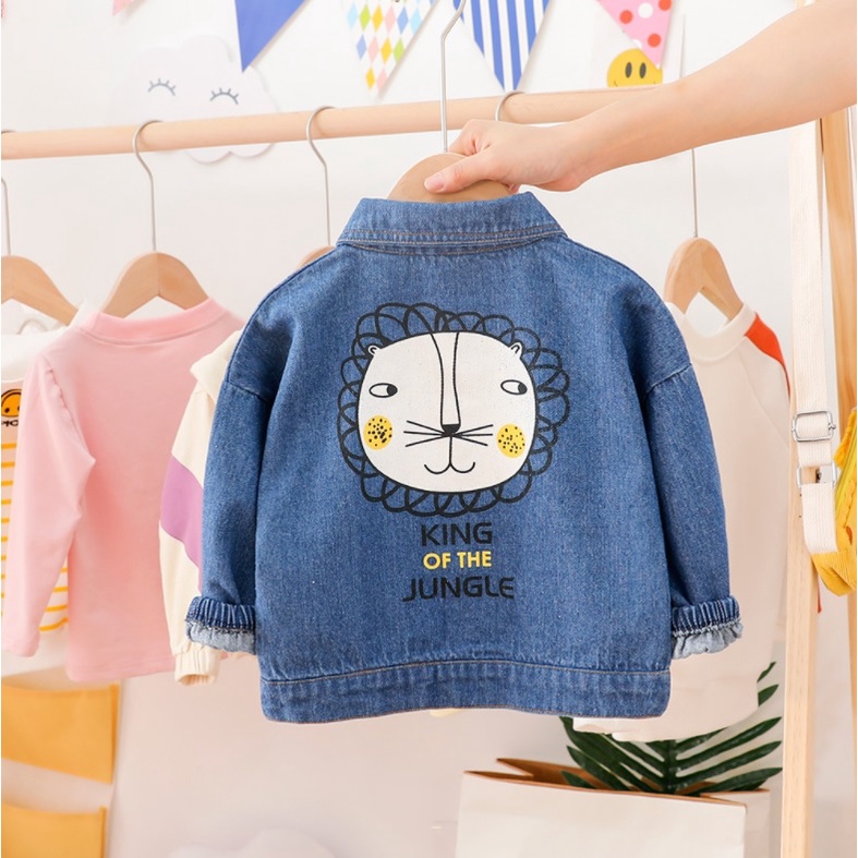 J20 NEW Jaket jeans bayi / anak import motif singa