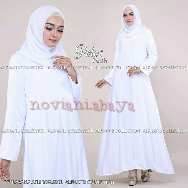 Abaya Putih Polos Alkhatib Collection