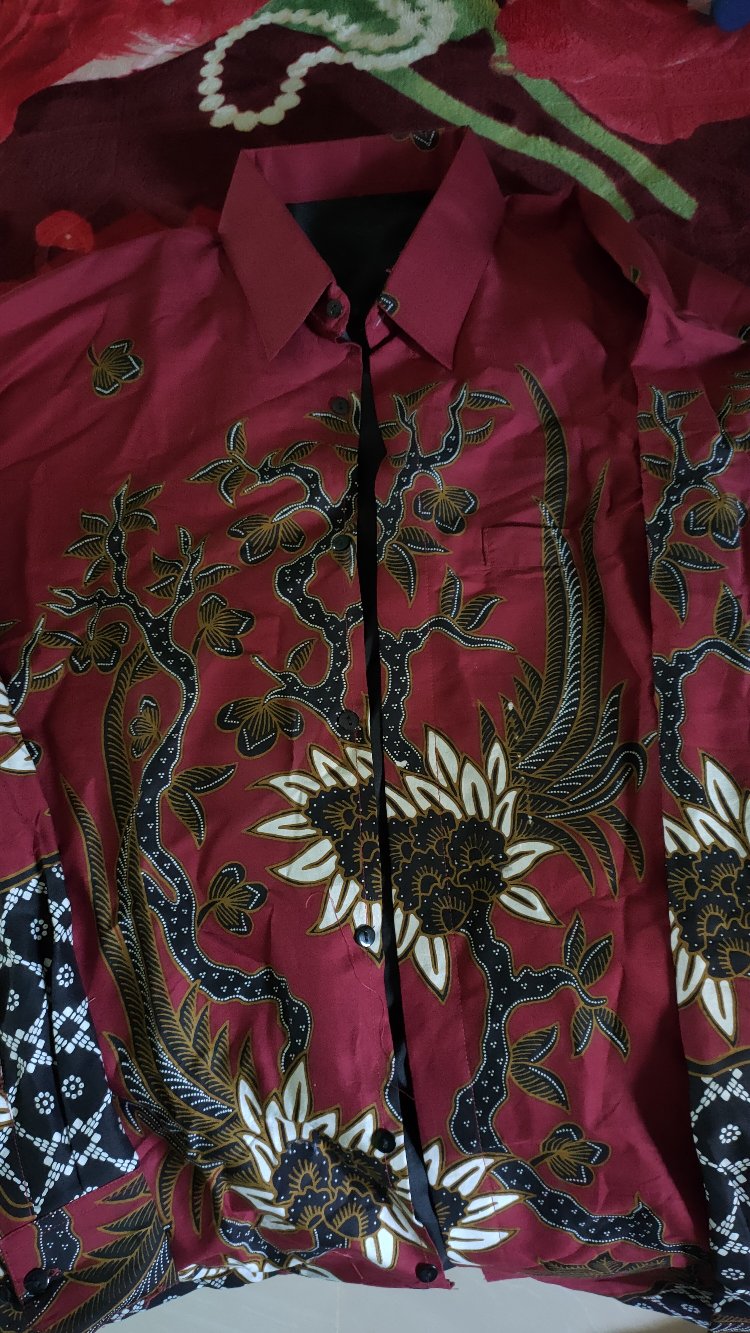 Ranting Merah Batik Pria Lengan Panjang Full Furing Batik Solo