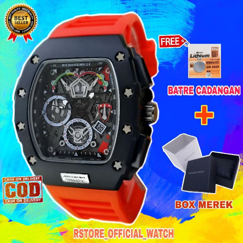 Jam Tangan Pria Kotak RM001 Mclaren Chrono Variasi Tanggal Aktif Keren Sporty,Arloji Pria Mewah Baru