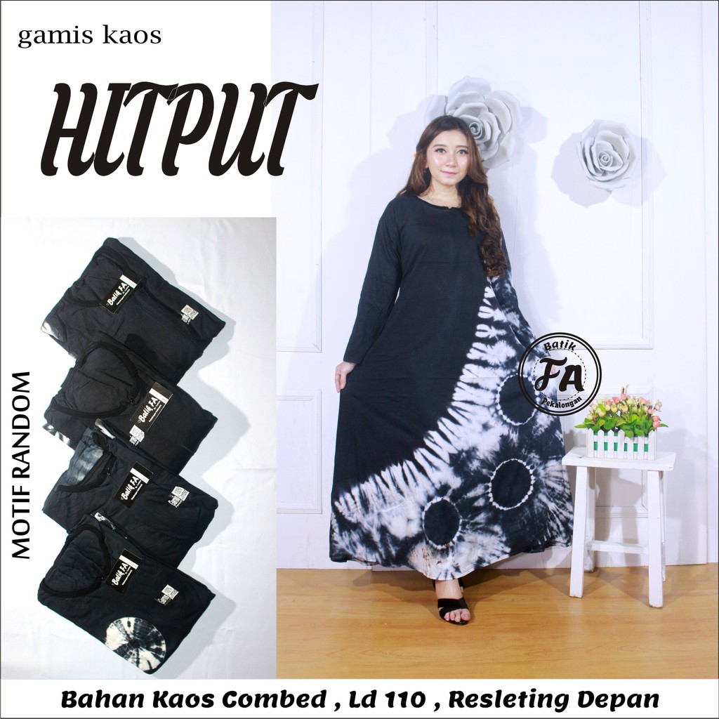  Gamis  Kaos  Black Tiedye Shopee  Indonesia