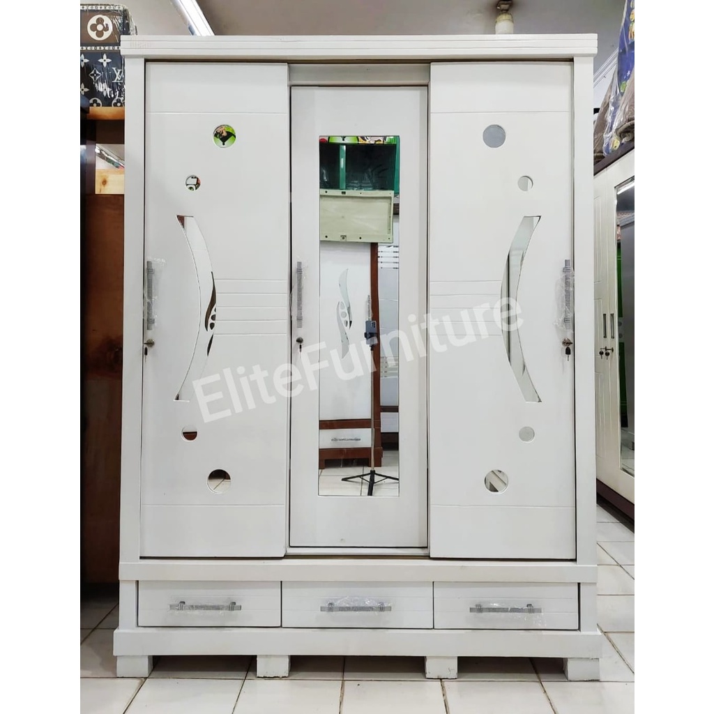 Lemari Pakaian Sliding Gamis , Lemari Pakaian 3 Pintu , Lemari Baju sliding / Lemari Baju 3 Pintu Pu