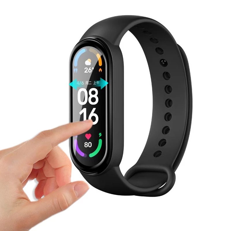 Pelindung Layar Lengkung 3D untuk Xiaomi Mi Band 8 7 6 5 4 Film Pelindung Penutup Penuh