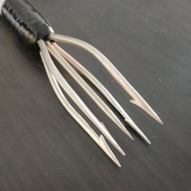 (MATA TEBAL) Tombak Ikan Mata 5/Serampang Ikan Mata Stainless Steel