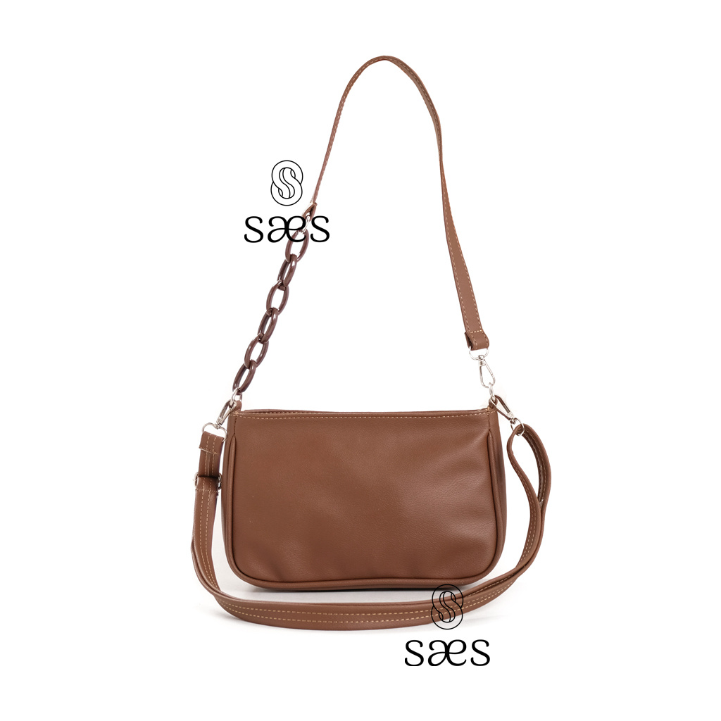 SAES Tulip Tas Selempang Mini Kulit Wanita Shoulder bag Korea bag New Arrival Fashion Multifungsi Hitam Saes shop 003