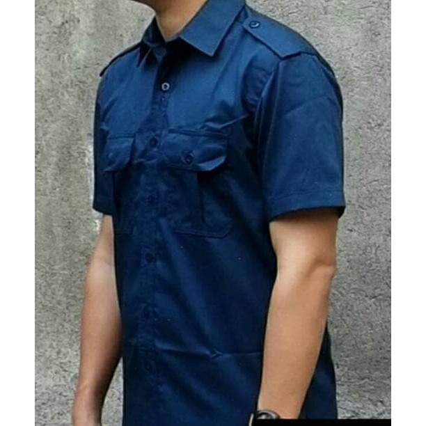 Kekinian KEMEJA SERAGAM KERJA LENGAN PENDEK / MODEL TRANS 7