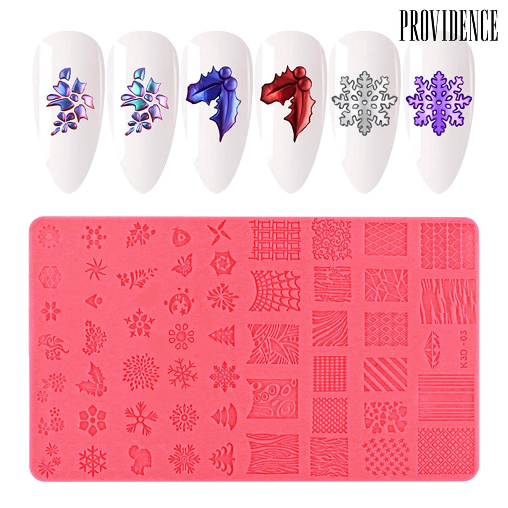 Providence Nail Template Exquisite Practical Colorful Silicone Nail Stemping Plates for Girl