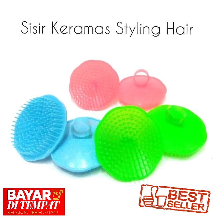 Sisir Keramas Bulat iRing - Sisir Barber Styling- Warna warni